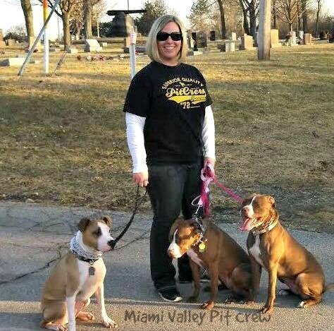 Director of MVPC walking rescue dogs